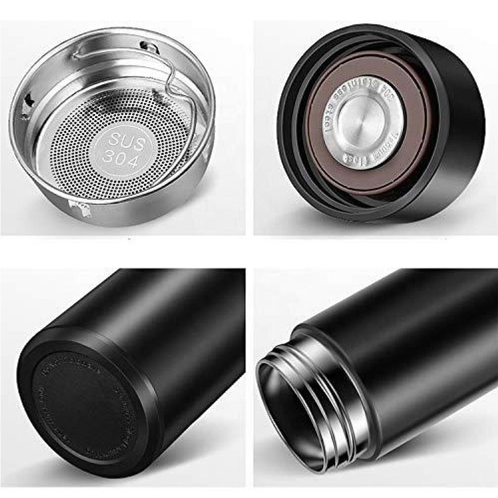 Temperature Bottle With Name Gift For Doctor (Black)