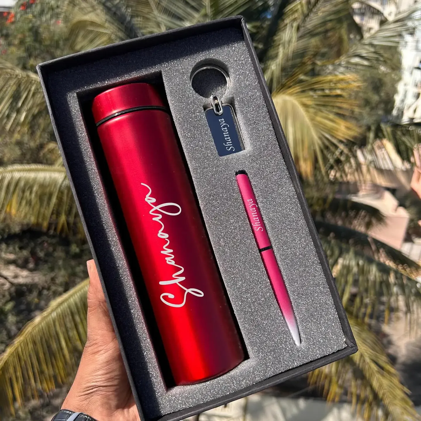 Customized Bottle, Pen, and Keychain Set