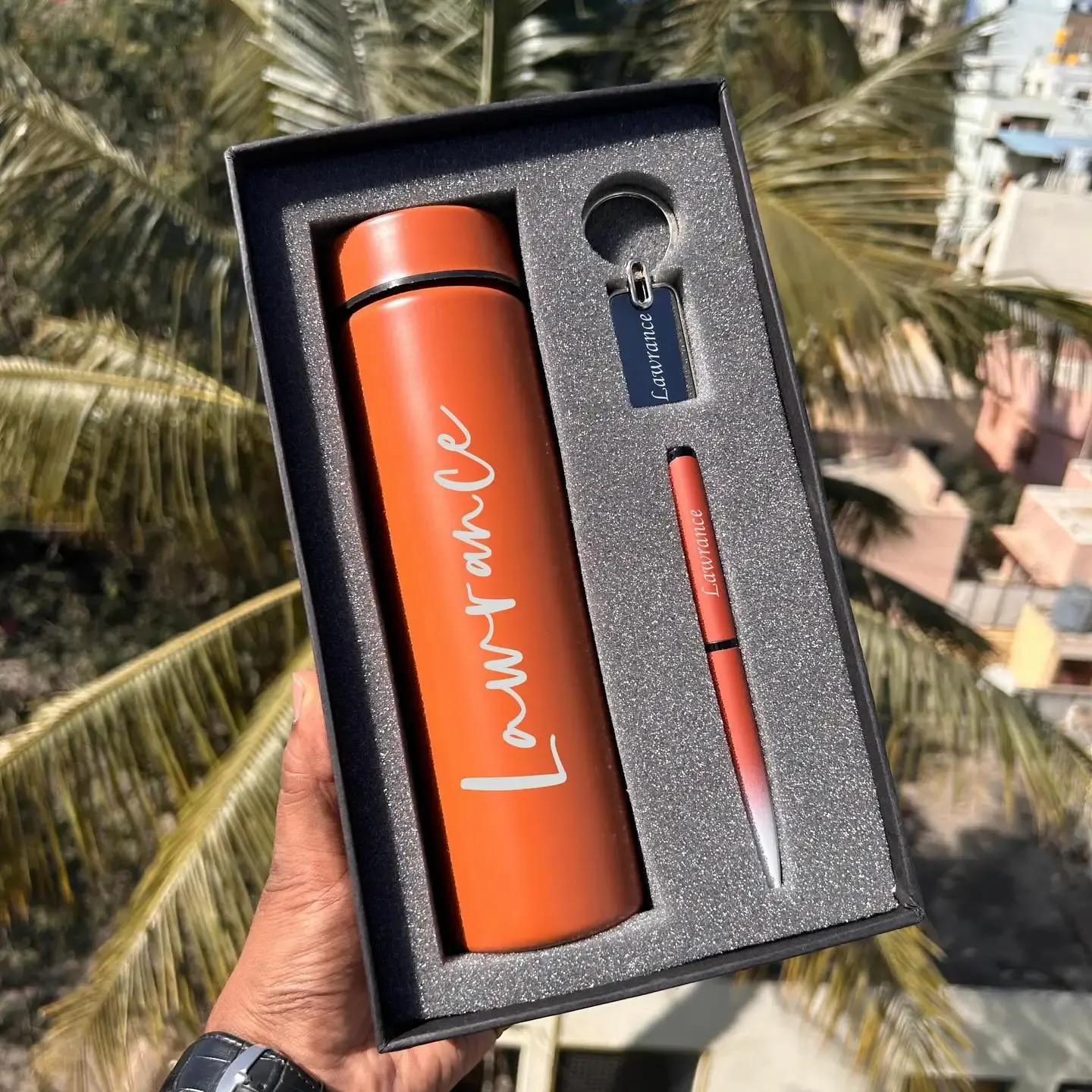 Customized Bottle, Pen, and Keychain Set