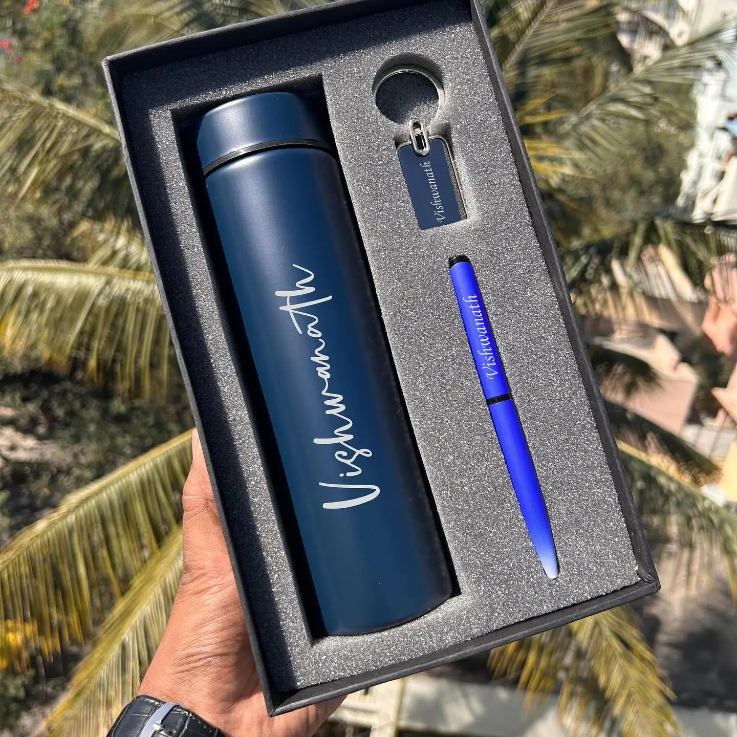 Customized Bottle, Pen, and Keychain Set