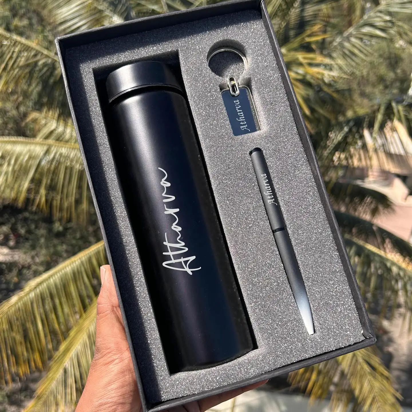 Customized Bottle, Pen, and Keychain Set