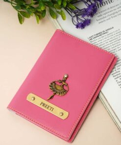 Stylish Personalized Travel Passport Cover - Pink