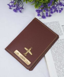 Personalized Travel Passport Cover - Brown