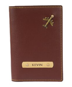 Personalized Travel Passport Cover - Brown