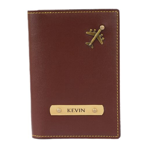 Personalized Travel Passport Cover - Brown