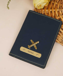 Personalized Travel Passport Cover - Navy Blue
