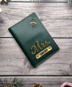 Personalized Travel Passport Cover - Olive