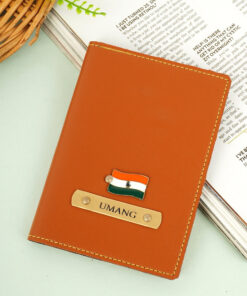 Customized Tan Travel Passport Cover