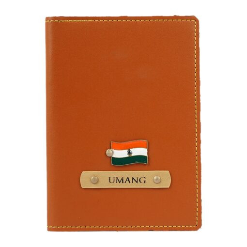 Customized Tan Travel Passport Cover