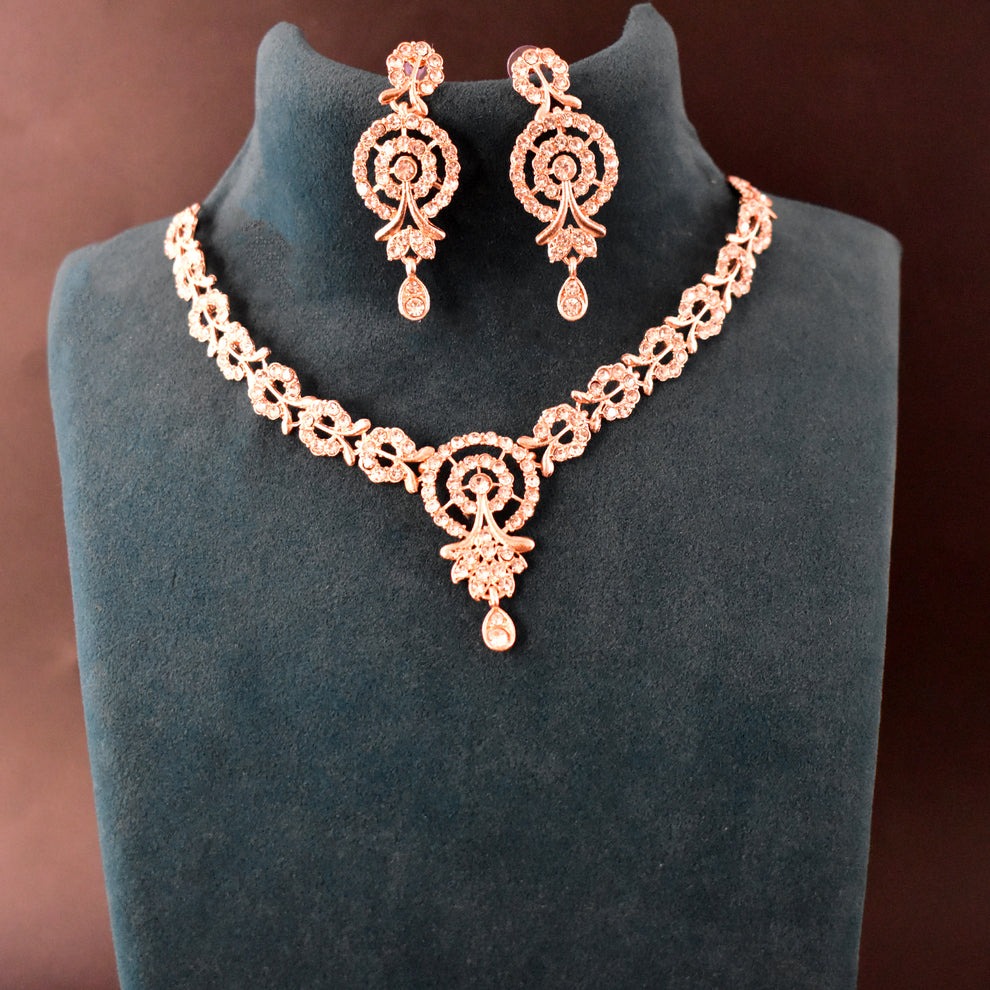 White Diamond Necklace with Earring Set – Elegant Jewellery for Women & Girls - Image 4