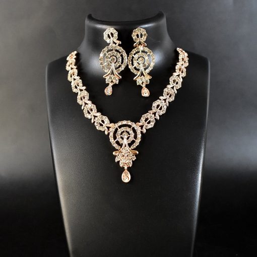 White Diamond Necklace with Earring Set – Elegant Jewellery for Women & Girls - Image 3