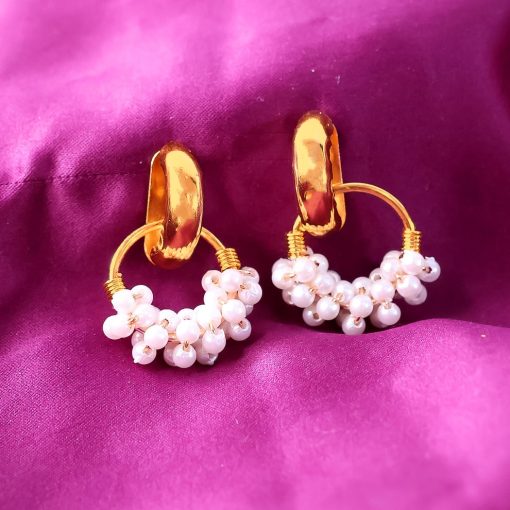 Double Pearl Stud Earrings – Jewels Galaxy Trendy Women's Fashion Earrings Collection - Image 2