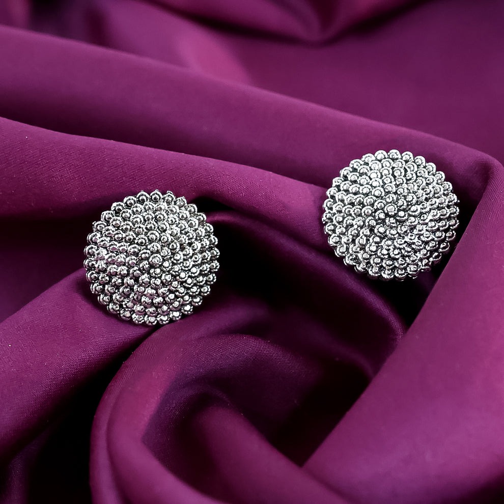 Silver Oxidised Earrings Combo for Women & Girls | Stylish 3-Piece Jhumka and Dangler Set | Skin-Friendly Fashion Jewellery - Image 2