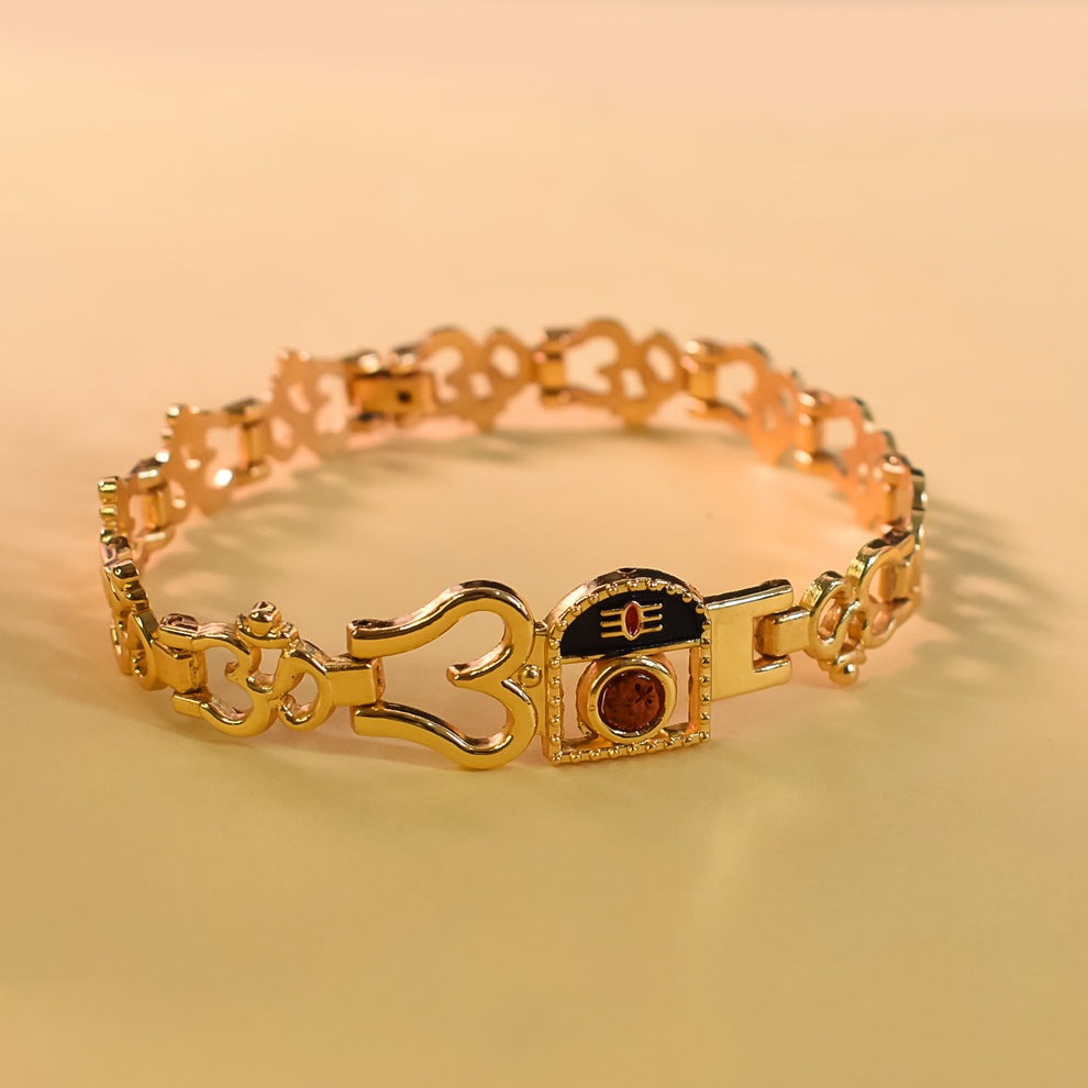 Divine Mahadev Bracelet with Damru, Rudraksha, Trishul & Om Symbol – Spiritual Bracelet for Men & Women - Image 3