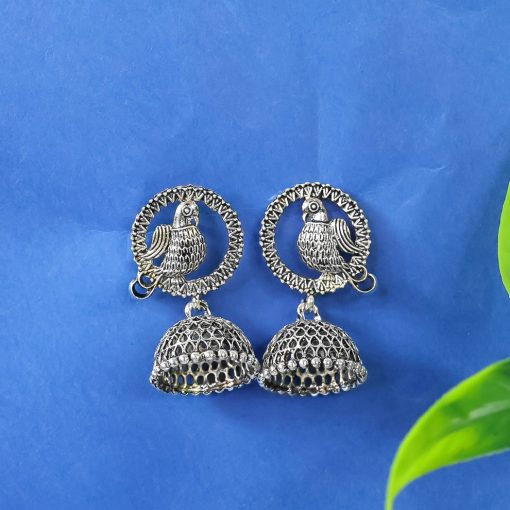 Women’s Silver Plated Oxidized Jhumka Earrings Combo Set of 3 | Traditional & Stylish Dangler Earrings for Women and Girls | Perfect for Festive and Ethnic Wear - Image 2