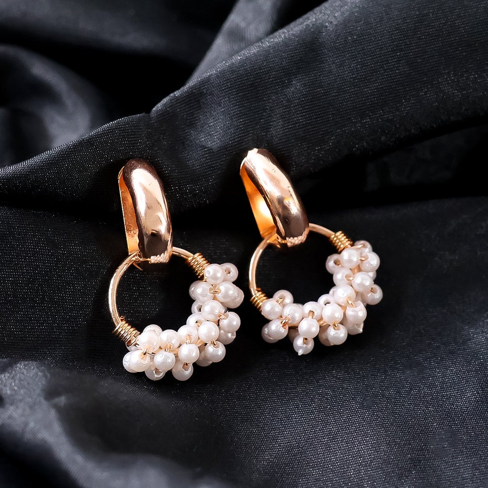 Double Pearl Stud Earrings – Jewels Galaxy Trendy Women's Fashion Earrings Collection