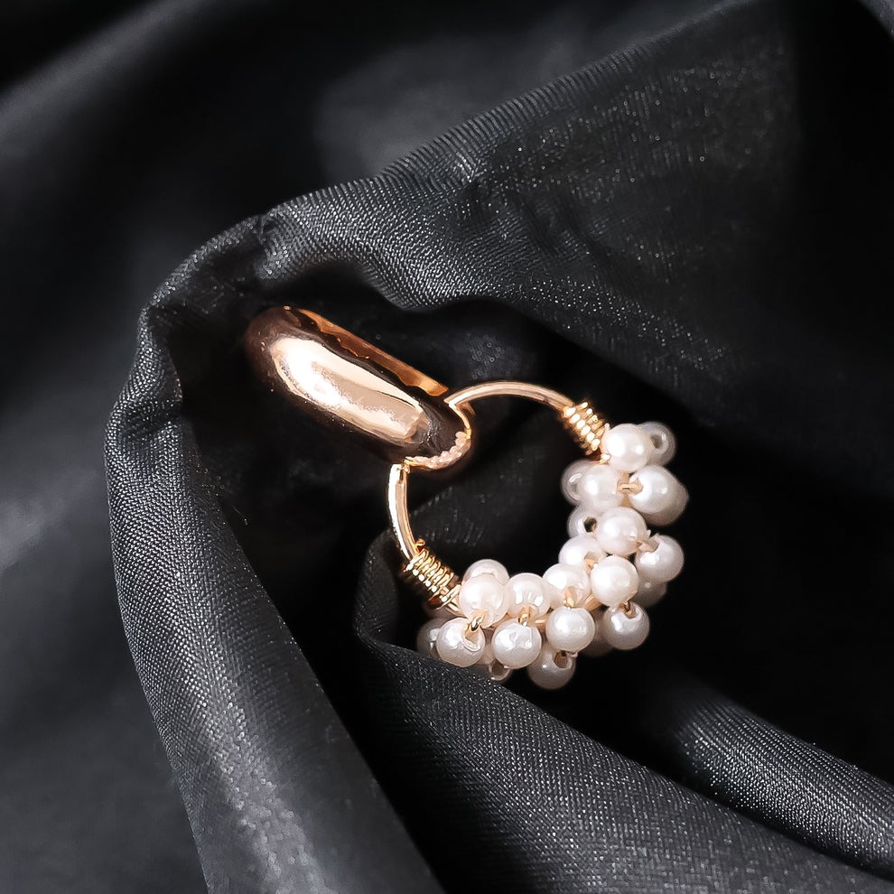 Double Pearl Stud Earrings – Jewels Galaxy Trendy Women's Fashion Earrings Collection - Image 4