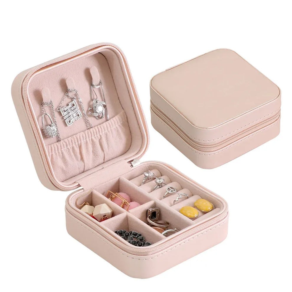 Mini PU Leather Jewellery Box for Travel & Storage | Portable Organizer for Rings, Earrings, and Necklaces