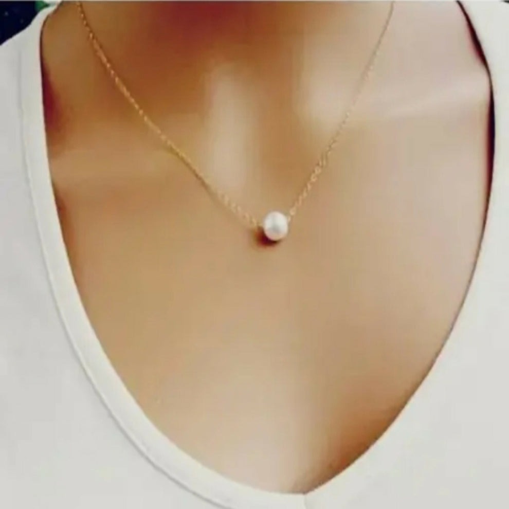 New Korean Style Gold Plated Pearl Necklace Chain for Girls & Women – Elegant Adjustable Stainless Steel Jewellery - Image 2