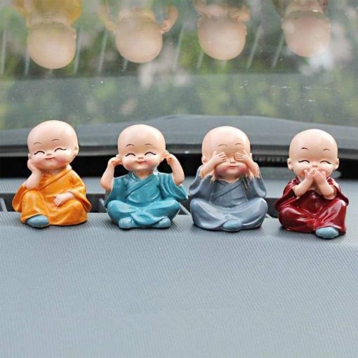 Baby Buddha 4Pc Showpiece Set – Decorative Figurines for Home, Office & Official Spaces