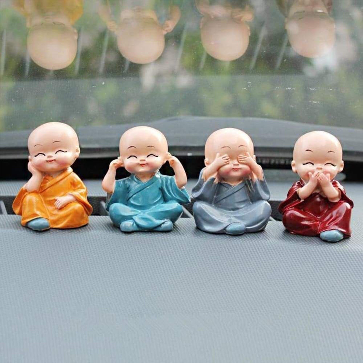 Baby Buddha 4Pc Showpiece Set – Decorative Figurines for Home, Office & Official Spaces