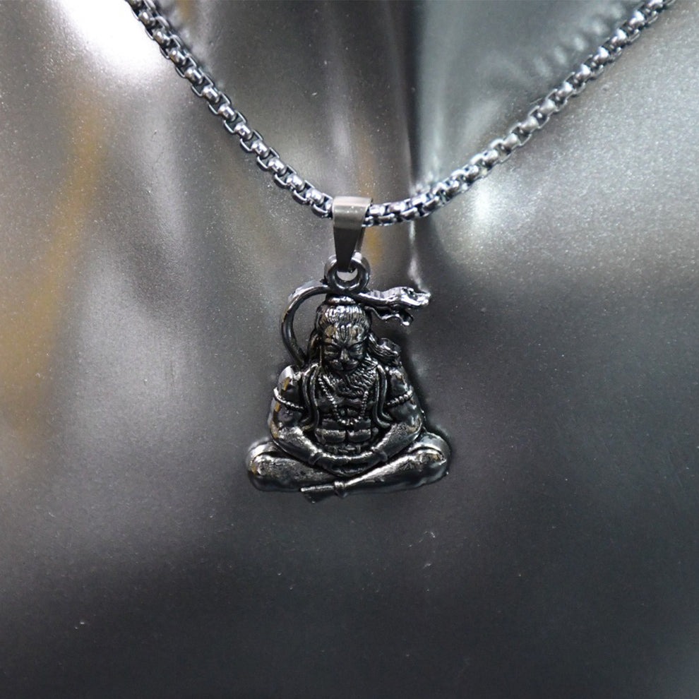 Hanuman Ji Pendant with Chain – Religious Jewelry for Men and Women - Image 2