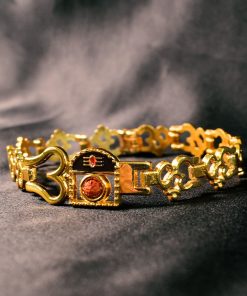 Divine Mahadev Bracelet with Damru, Rudraksha, Trishul & Om Symbol – Spiritual Bracelet for Men & Women