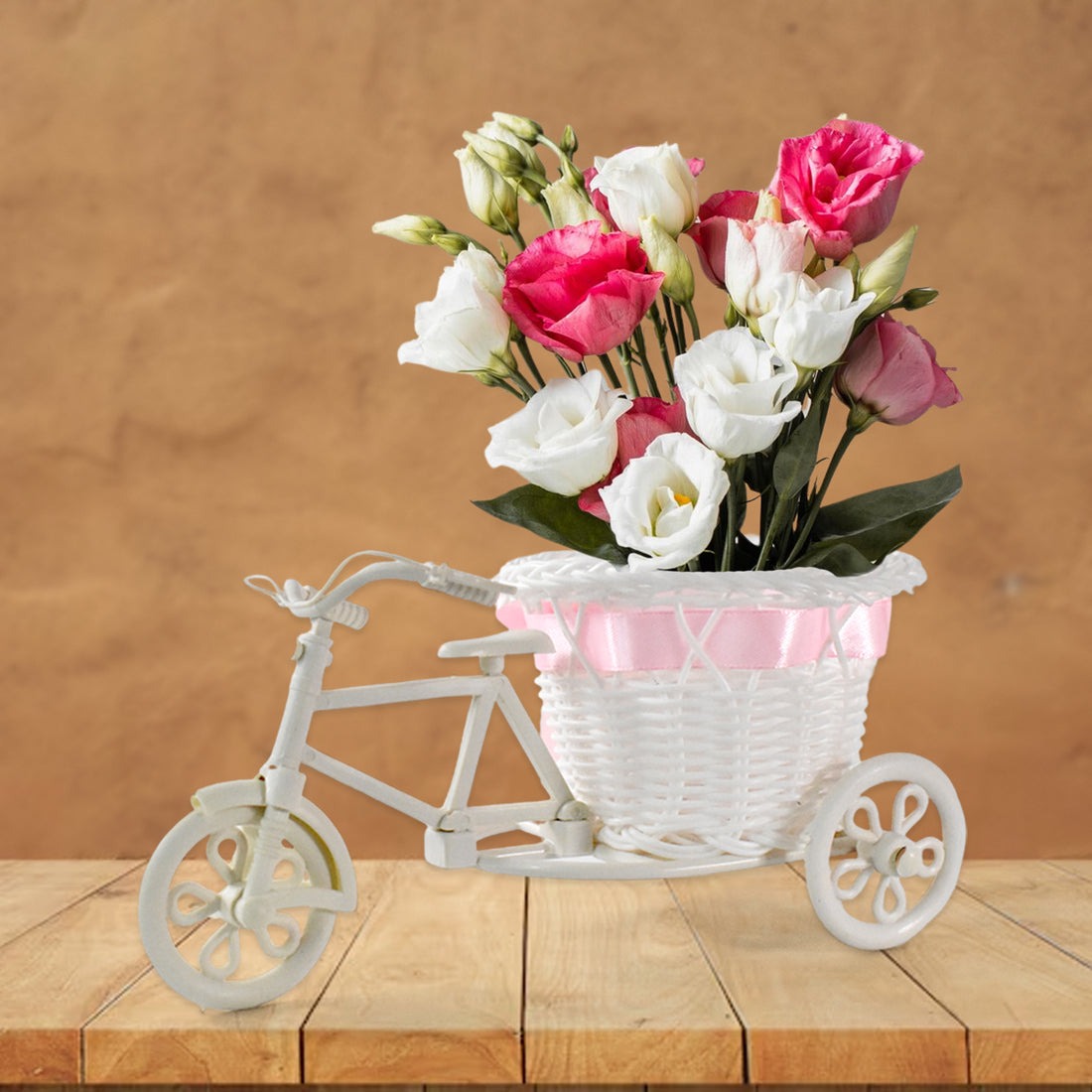Plastic Cycle Flower Vase for Home Decor – Bicycle Flower Pot Stand, Fancy Indoor Planter, TV Unit Decorative Item - Image 3
