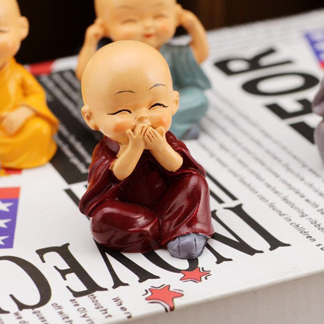 Baby Buddha 4Pc Showpiece Set – Decorative Figurines for Home, Office & Official Spaces - Image 6