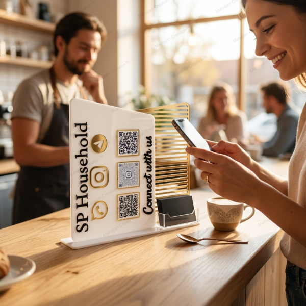 Acrylic Upi Qr Code Display Stand