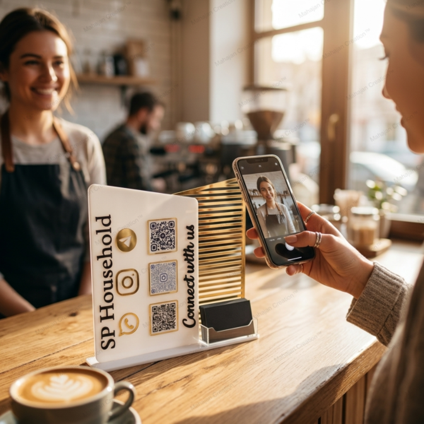 Custom Branded Qr Stand For Shop Counter
