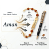 Customized Rudraksha Rakhi Bracelet With Name Plate Customized Rudraksha Rakhi Bracelet With Name Plate