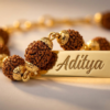 Personalized Rudraksha Bracelet Rakhi For Brother