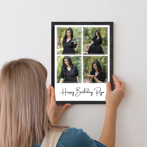 Personalized Wooden Collage Frame With Four Photos Personalized Wooden Collage Frame With Four Photos