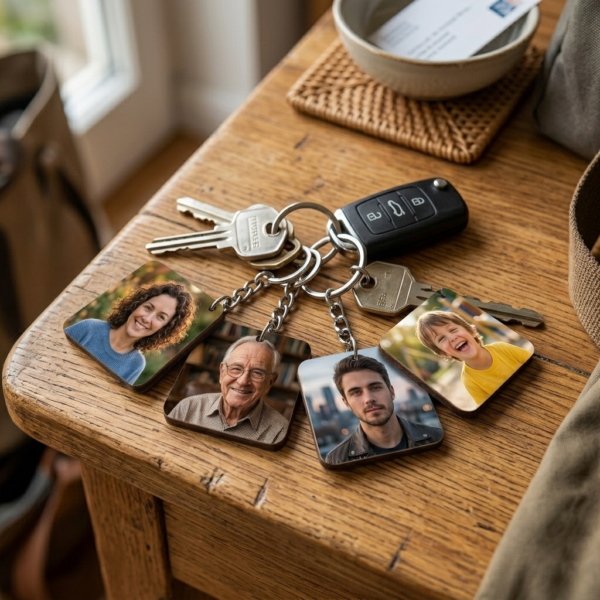Wooden Keychain Set With Photo For Gifts Wooden Keychain Set With Photo For Gifts
