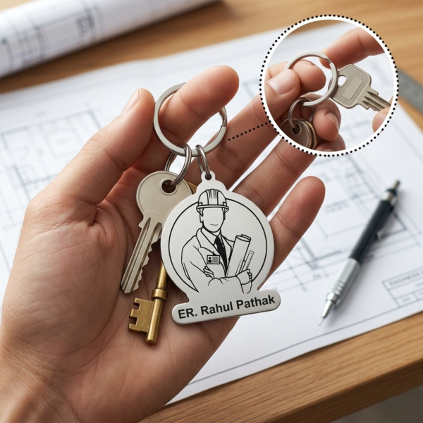 stainless steel name keychain for engineers