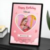 Customized Birthday Heart Shape Photo Frame With Name And Date