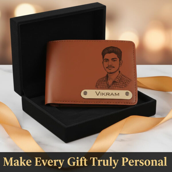 Engraved Wallet With Photo For Husband Gift