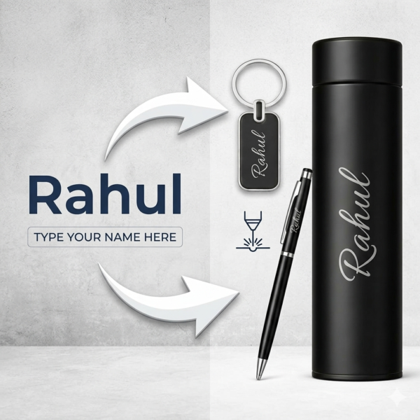Personalized Gift Hamper Set With Wallet Pen Bottle Keychain Personalized Gift Hamper Set With Wallet Pen Bottle Keychain
