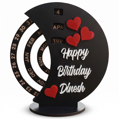 Personalized Wooden Perpetual Calendar With Name Engraving