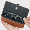 Slim Leather Eyewear Case With Name Customization