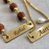 Custom Name Rudraksh And Lumba Rakhi Pair