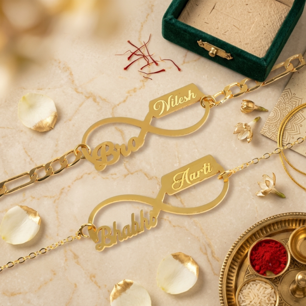 Rakhi for Bhaiya Bhabhi with Name