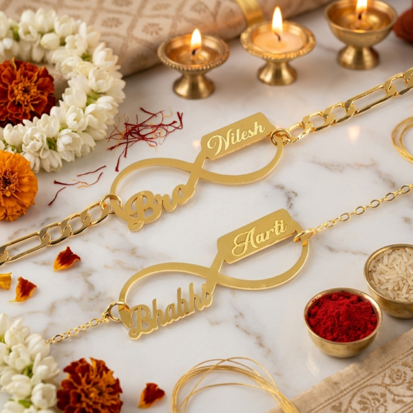 Rakhi for Bhaiya Bhabhi with Name