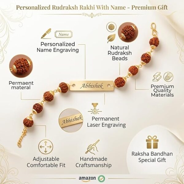 Rudraksha Name Rakhi For Raksha Bandhan Festival