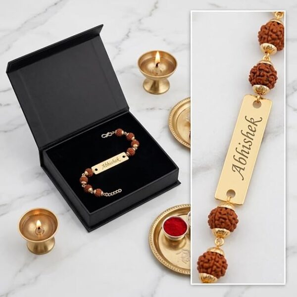 Spiritual Rakhi Bracelet With Engraving For Brother