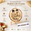 Customized Wooden Rakhi Gift Frame With Photo And Name