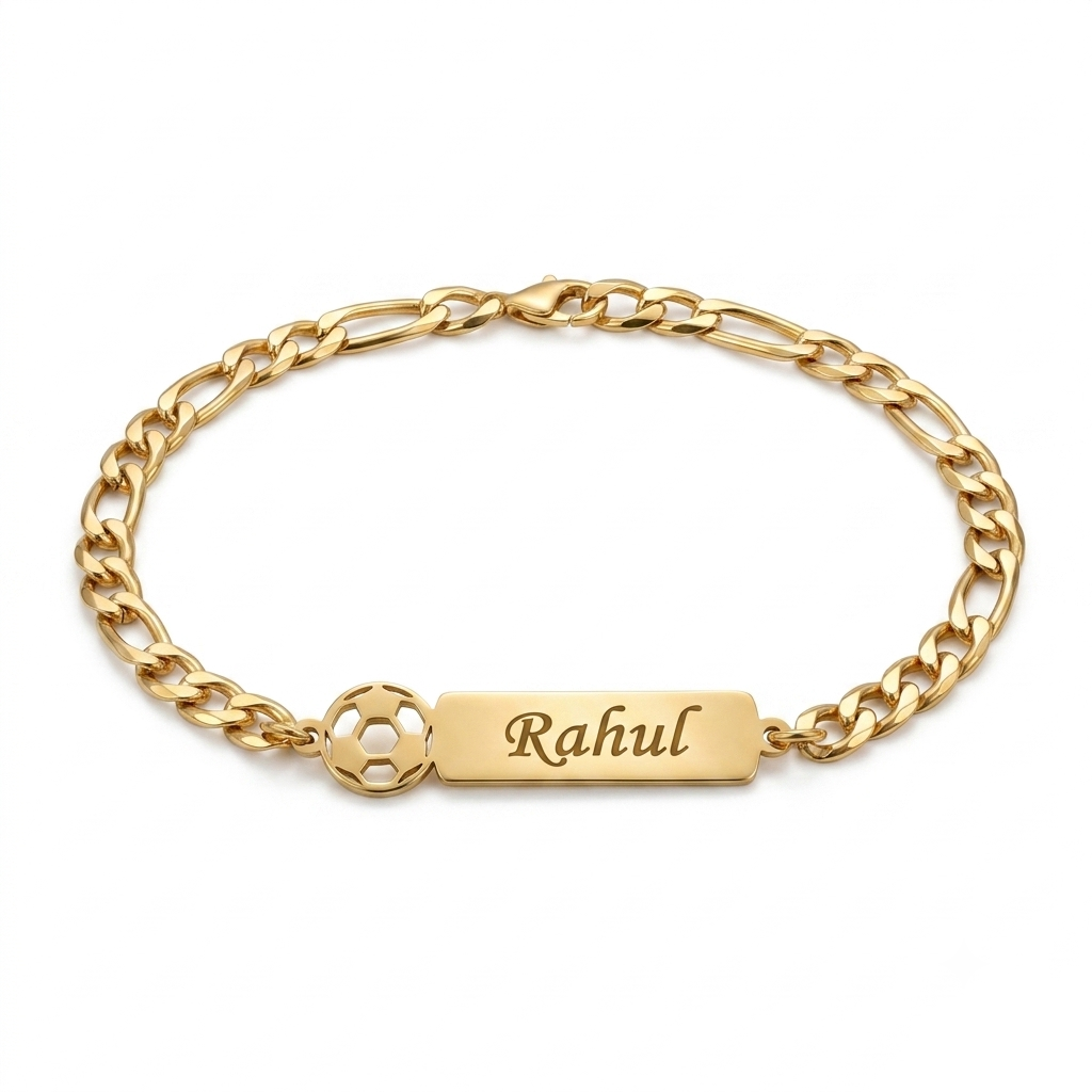 Customized Football Rakhi for Brother with Name – Personalized Football Bracelet Rakhi | Sports-Themed Raksha Bandhan Gift
