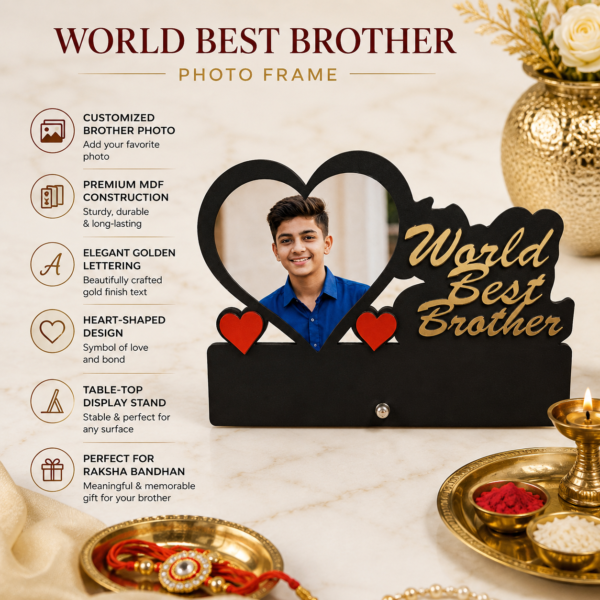 World Best Brother Personalized Photo Frame With Heart Slot