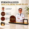 Personalized Doctor Desk Name Plate with Photo | Custom Wooden Doctor Name Board with Pen Holder for Clinic, Hospital & Medical Office